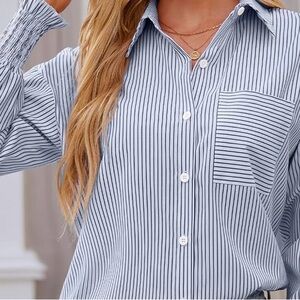 Super Cute Blue and White Stripes! New Never Worn! Size 14-16 Women’s